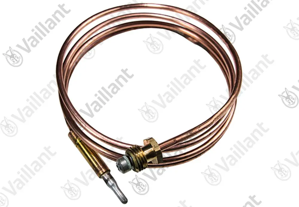 Thermoelement aus Kupferdraht mit einer Verbindung und einem Sensor, hergestellt von Vaillant, geeignet für Heizungsanwendungen.